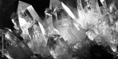 Pure clear crystals close-up