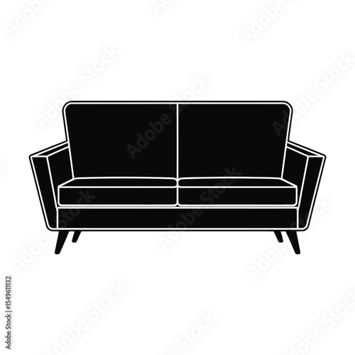 Modern Sofa Silhouette Minimalist Furniture for Living Room Design and Interior Decor