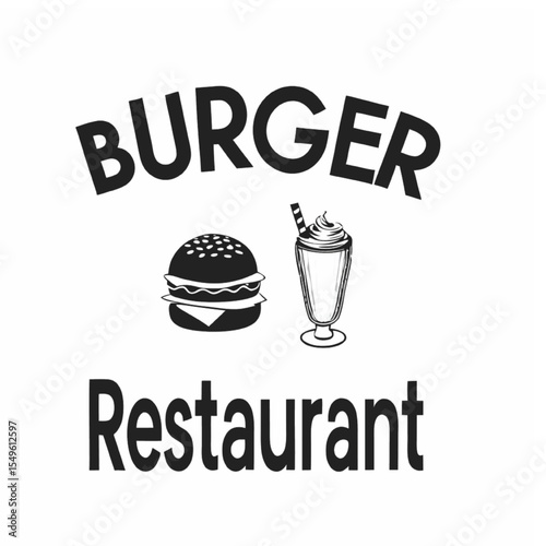 Burger Restaurant Fast Food Vintage Logo
