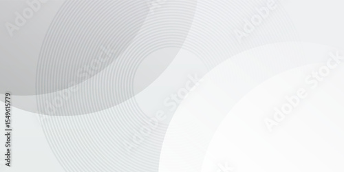 White geometric abstract background overlap layer on bright space with lines effect decoration. Modern graphic design element circles style concept for banner, modern vector arts