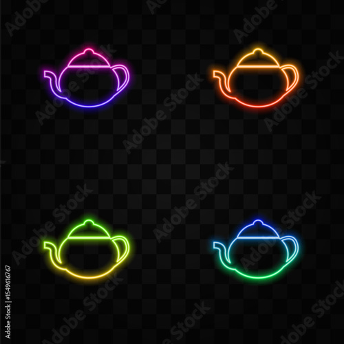 Vector icon tea symbol. neon style.