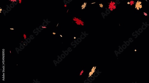 Falling Maple Leaf Overlay On Transparent Background, with Alpha Channel