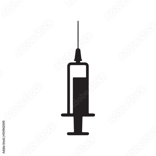 Silhouette syringe vector icon. Medical injection symbol. Vector eps 10