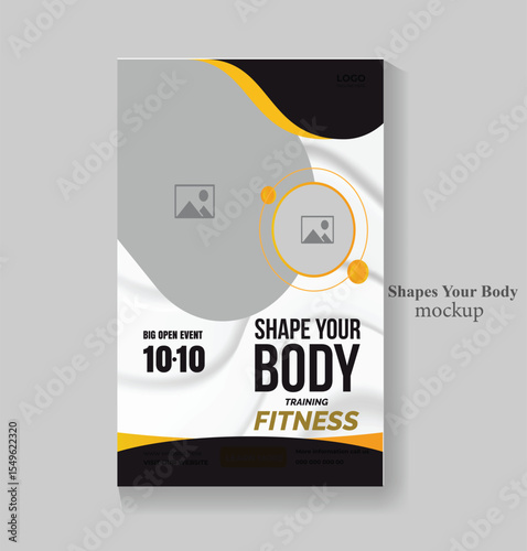 Gym Fitness social media post design template. Suitable for social media, flyers, banner Gym and fitness workout flyer bodybuilding sport athletic flyer template design poster