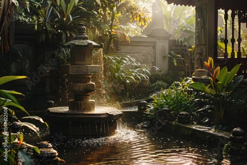 Bali garden style architecture vegetation outdoors.
