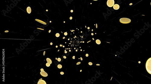 lemon, lemons, falling, fruit, slices, food, background, loop, looped, alpha, alpha channel,, juice, cook, animation, rendering, vitamin, vegetarian, ripe, plant, nature, natural, organic, drink, fres