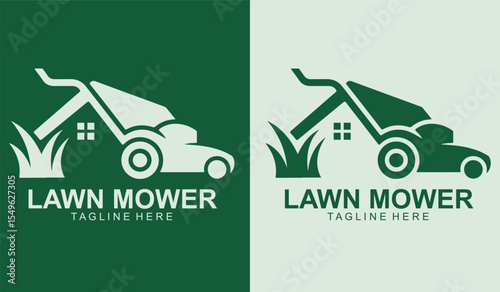 Modern Lawn Mower Logo Design for Landscaping and Gardening Services