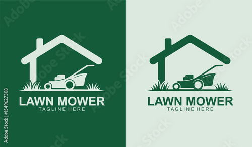 Modern Lawn Mower Logo Design for Landscaping and Gardening Services