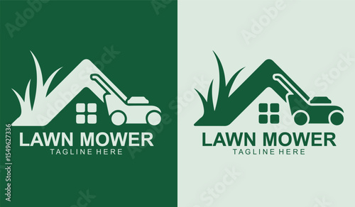 Modern Lawn Mower Logo Design for Landscaping and Gardening Services