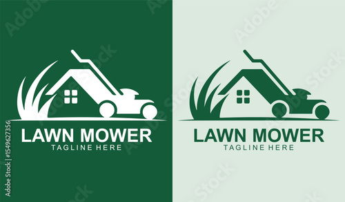 Modern Lawn Mower Logo Design for Landscaping and Gardening Services