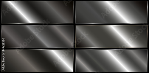 Big set of dark or black gradients.Metallic gradients in black. Silver metal gradient effects for the design of texts and bulletin boards,