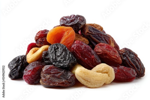 Stack of dehydrated fruits on a white surface