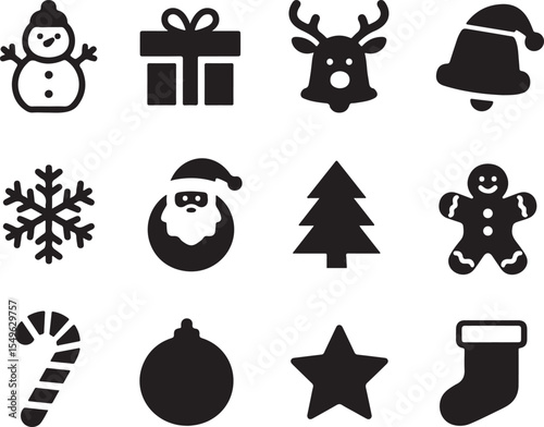 Christmas icon set, Christmas vector icon set, christmas collection. Christmas icon vector illustration