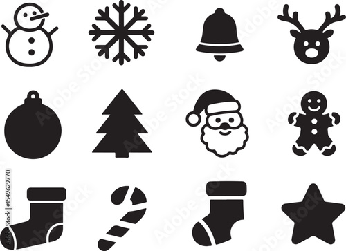 Christmas icon set, Christmas vector icon set, christmas collection. Christmas icon vector illustration