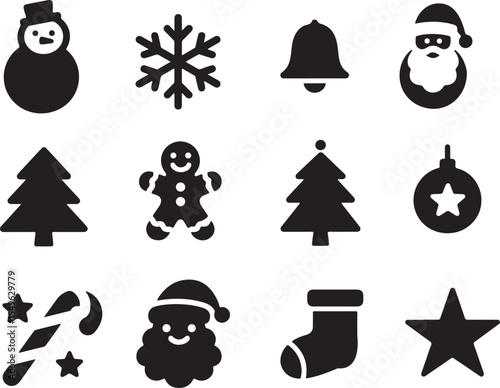 Christmas icon set, Christmas vector icon set, christmas collection. Christmas icon vector illustration