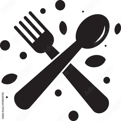 Cutlery silhouettes. Fork, knife, spoon icons symbol. Flat Empty spoon.Menu button.Canteen icon Flat sign, icons on transparent background,
