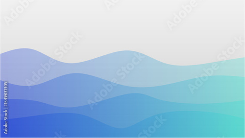 Abstract wave pattern in cool blue and turquoise gradients with transparent background, perfect for calm, fluid, or aquatic-themed digital designs and backgrounds.