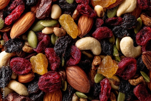 Tasty and nutritious blend of dried fruits nuts and seeds