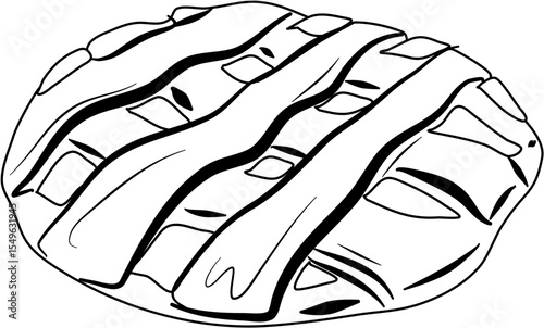 Apple pie coloring page