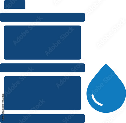 Blue Oil Barrel Fuel Petroleum Droplet Icon