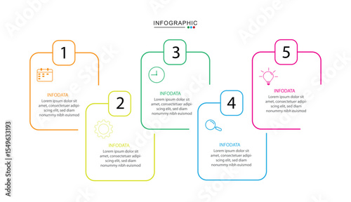 vector infographic template design element whit 5 option or step vector illustration	