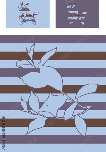 Linens Premium Striped, Flowers Duvet Cover Set