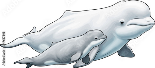 Beluga Mother and Calf