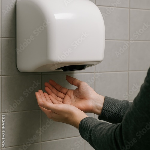 Electric Dry: Hands Under a Modern Dryer