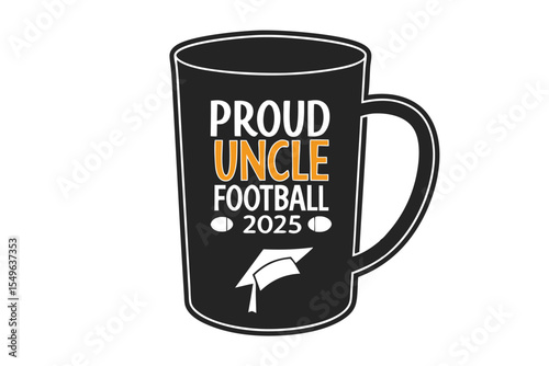 Proud Uncle Football 2025 Graduation Gift Mug Graphic Design