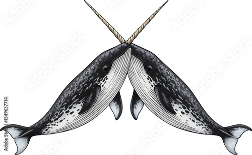 Narwhal Crossing Tusks