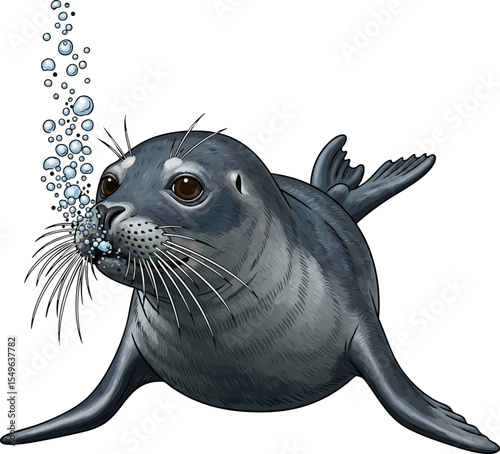 Seal Blowing Bubbles