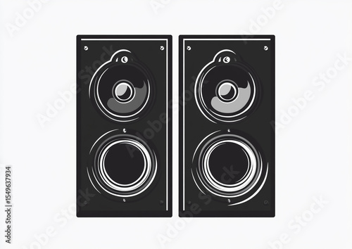 Silhouette speaker, vector illustration with black color and white background, simple design, flat style, simple line art