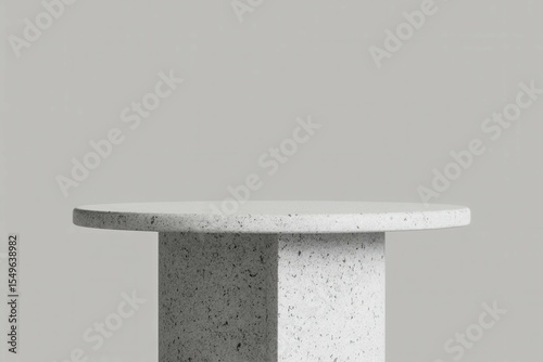 light gray background with a podium made of natural granite for product demonstration, granite podium, abstract minimalism concept