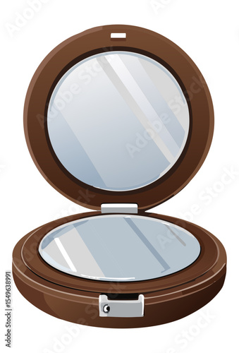 Brown Makeup Compact with Powder for Face