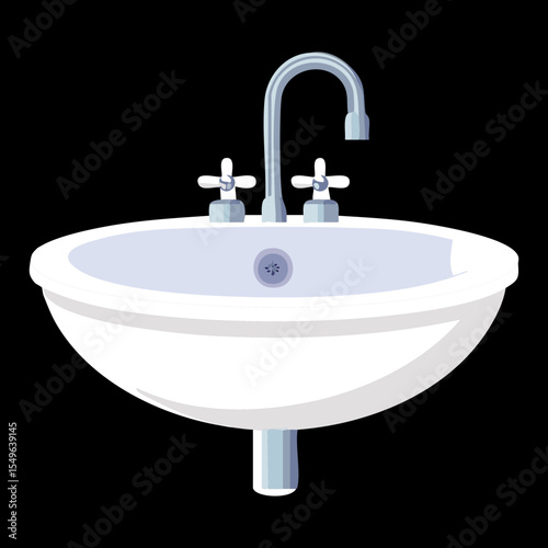 Front View White Bathroom Sink for Cleanliness