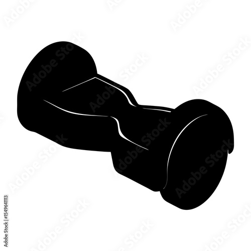 Black and white hoverboard silhouette, transportation mobility personal electric vehicle