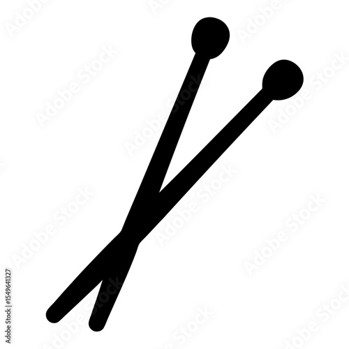 Two black bobby pins laying diagonally on a white background simple design