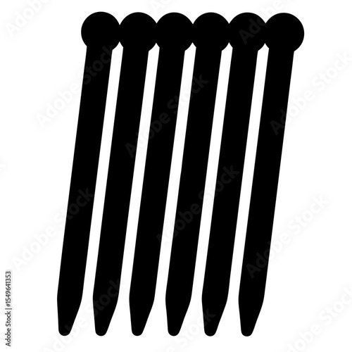 Set of minimalist black nails on white background slanted together design