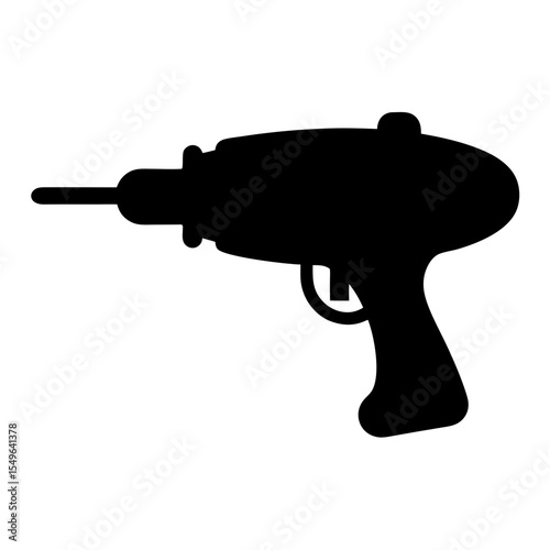 Stylized Silhouette of a Ray Gun Blaster from Vintage Science Fiction