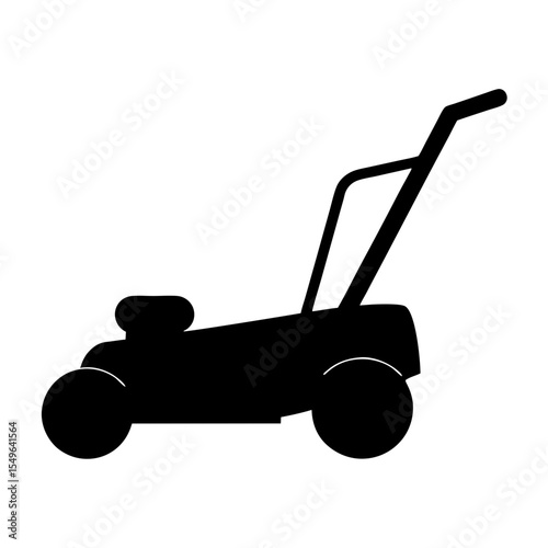 Silhouette of a lawn mower illustrating lawn care and gardening concepts