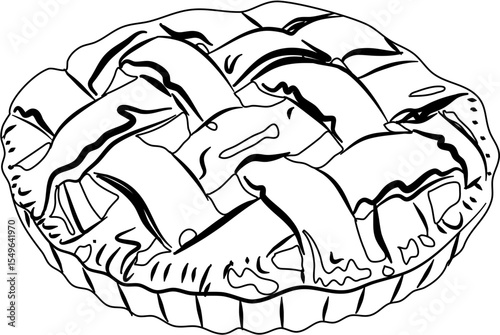Apple pie coloring page