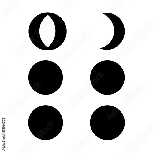 Braille Dots Depicting the Letter 'L' with crescent moon and oval shapes