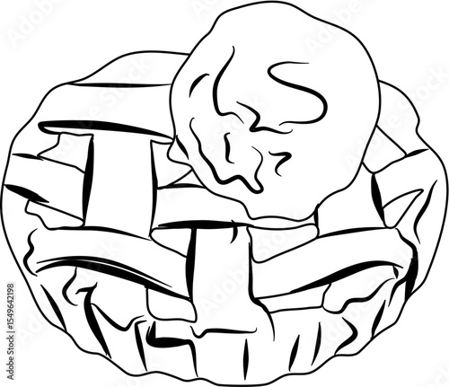 Apple pie coloring page