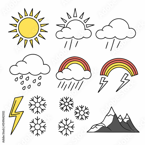 set of weather icons