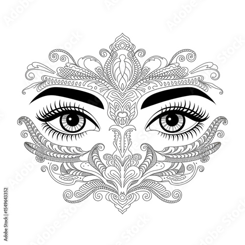 ‎A line art eges illustration of a coloring page
