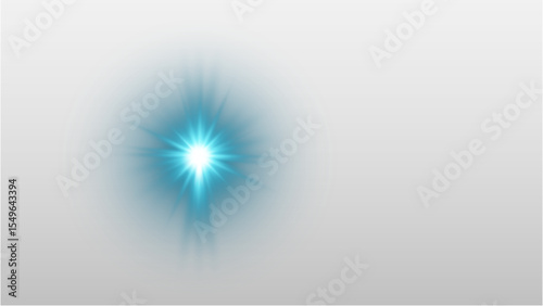 Dynamic bright blue light burst with sharp, radiating rays, creating a cool and captivating effect on a transparent background.