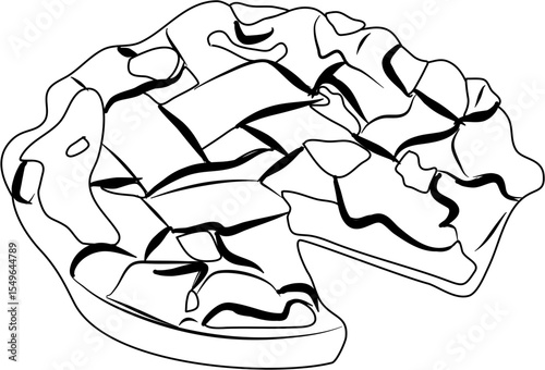Apple pie coloring page