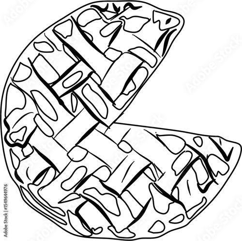 Apple pie coloring page