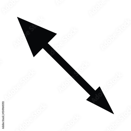 Diagonal arrow pointing in opposite directions