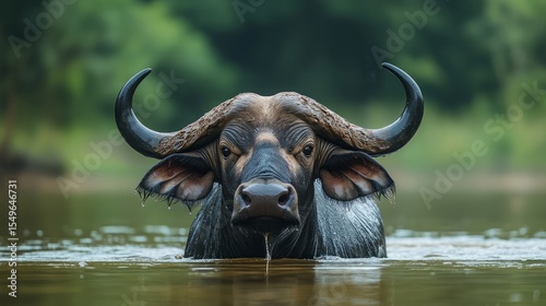 Asian water buffalo (Bubalus bubalis). Wild life animal.